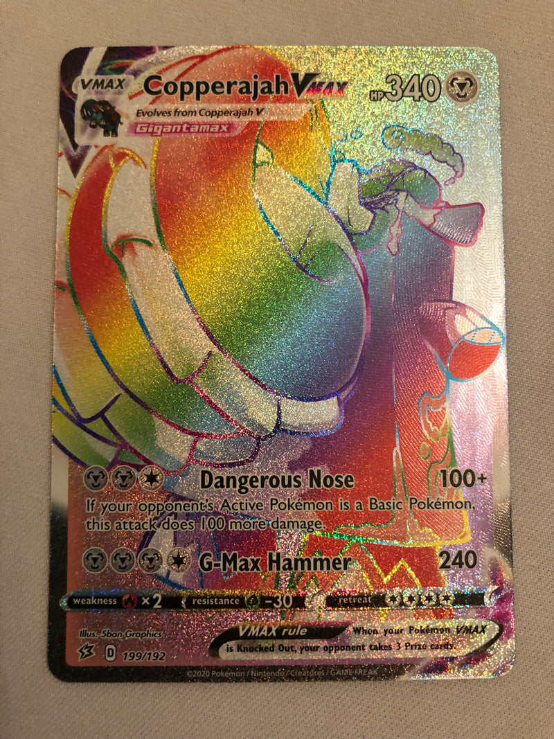 copperajah vmax pokemon card value Copperajah VMax 199/192 Rebel Clash Rainbow Secret Rare Pokemon Card Near Mint