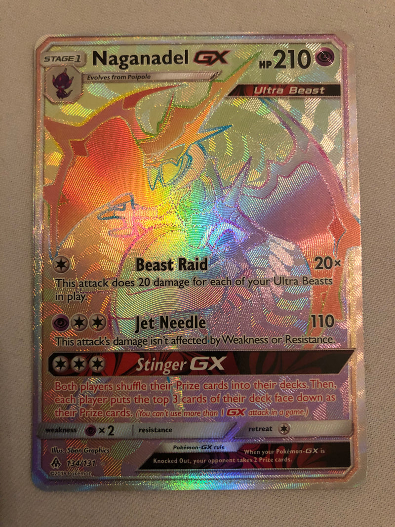 Naganadel GX 134/131 Hyper Rare Forbidden Light Pokemon Card Near Mint Naganadel GX 134/131 Hyper Rare Forbidden Light Pokemon Card Near Mint