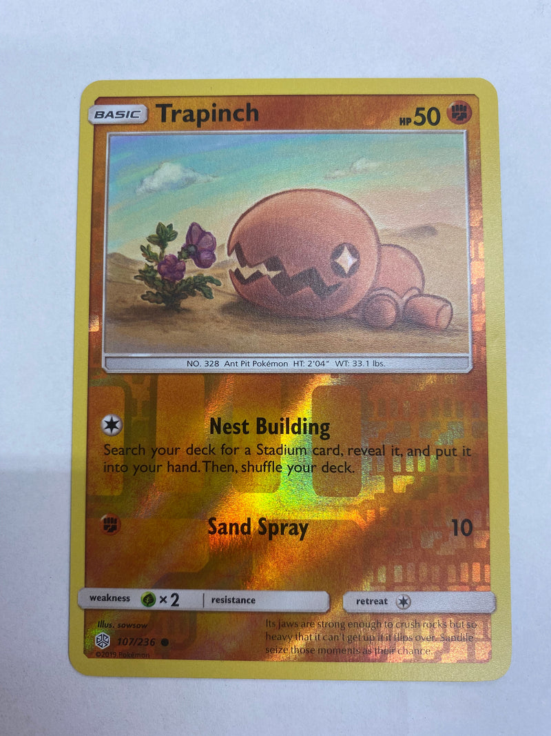 Trapinch 107/236 Cosmic Eclipse Reverse Holo Pokemon Card TCG NM