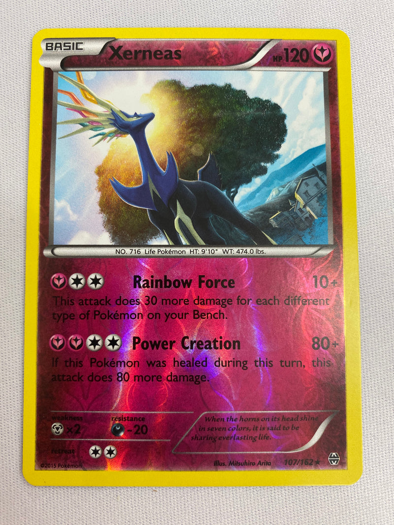 Xerneas 107/162 Reverse Holo Rare Pokemon Card NM