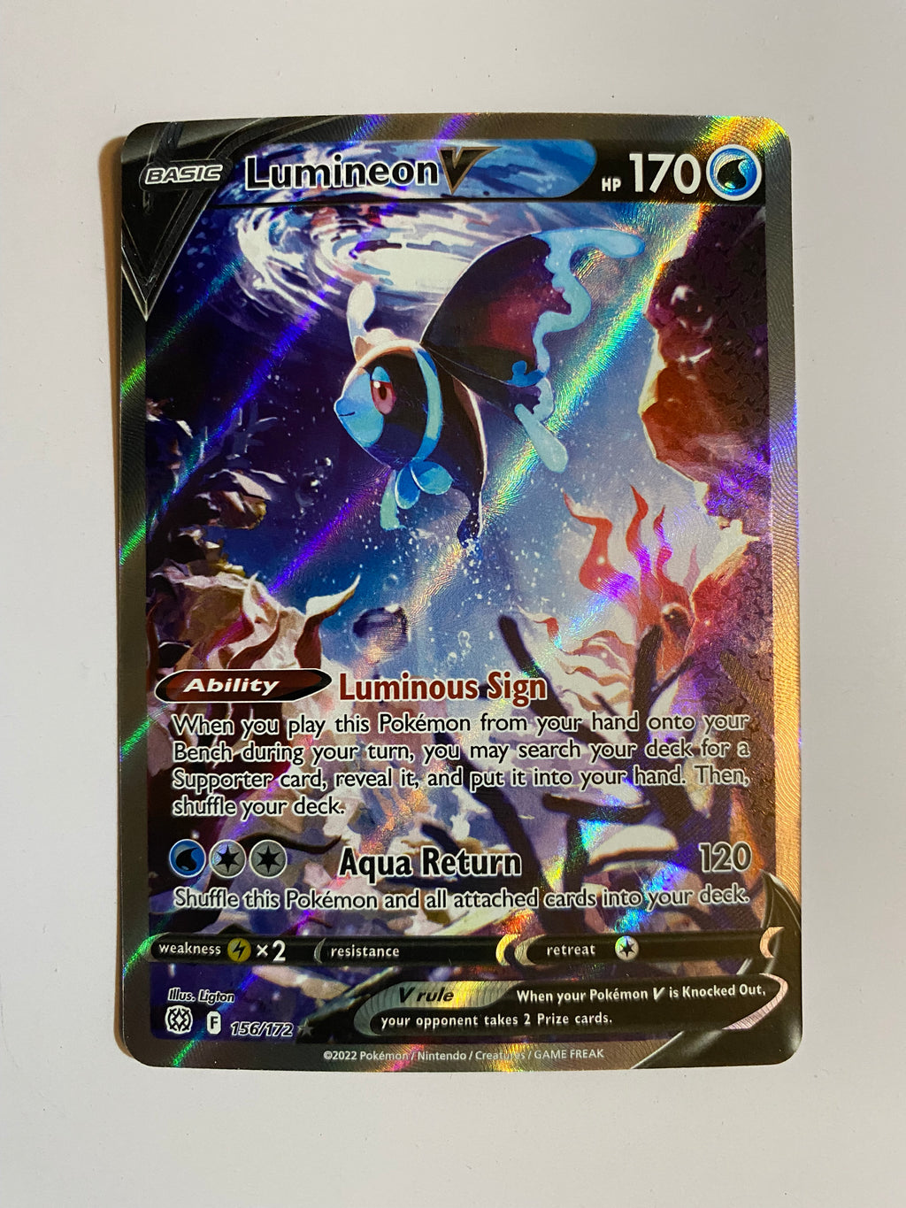 Lumineon V (Alternate Full Art) - SWSH09: Brilliant Stars (SWSH09) Lumineon V (Alternate Full Art) - SWSH09: Brilliant Stars (SWSH09)
