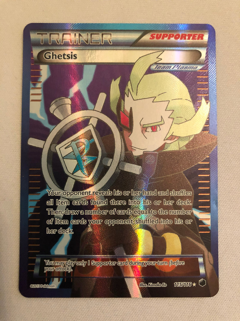 Ghetsis 115/116 Full Art Ultra Rare Plasma Freeze Pokemon Card Near Mint