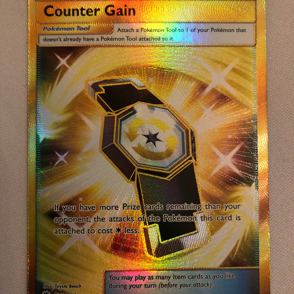 Counter Gain 230/214 Lost Thunder Gold Holo Pokemon Card Near Mint