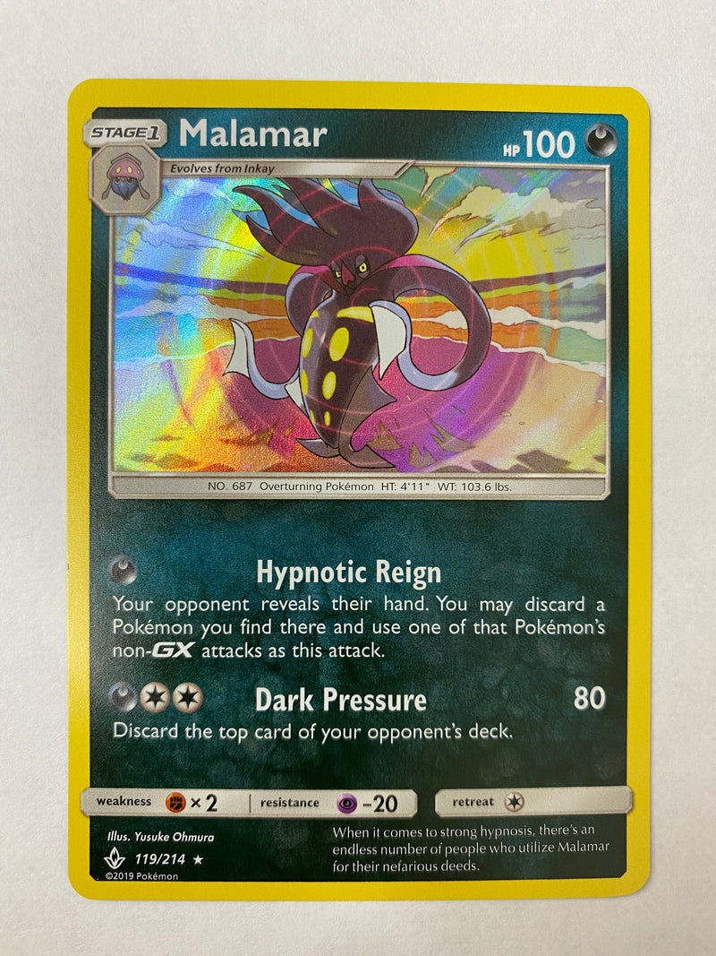 Malamar  119/214  Holo Rare  pokemon Card NM