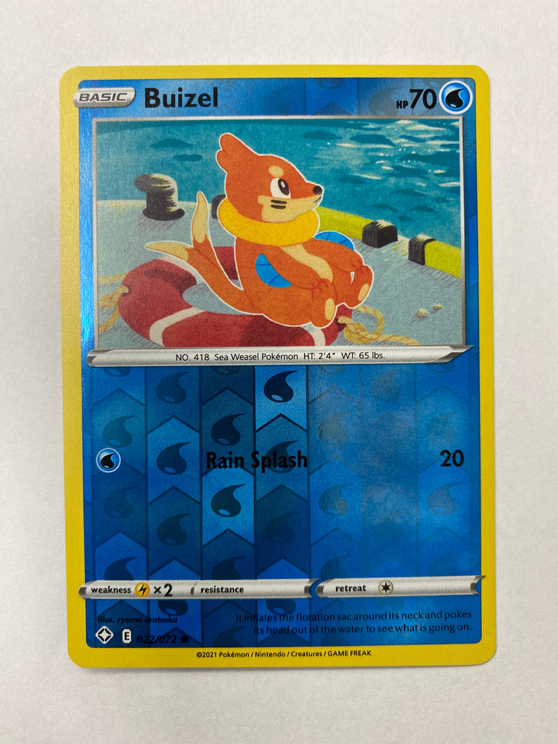 Buizel 022/072 Shining Fates Reverse Holo Pokemon  Card TCG  NM