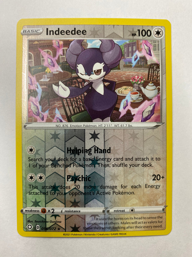 Indeedee 056/072 Reverse Holo Rare Pokemon Card  NM