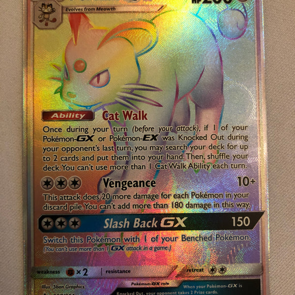 Persian GX 227/214 Unbroken Bonds Rainbow Rare Pokemon Card Near Mint