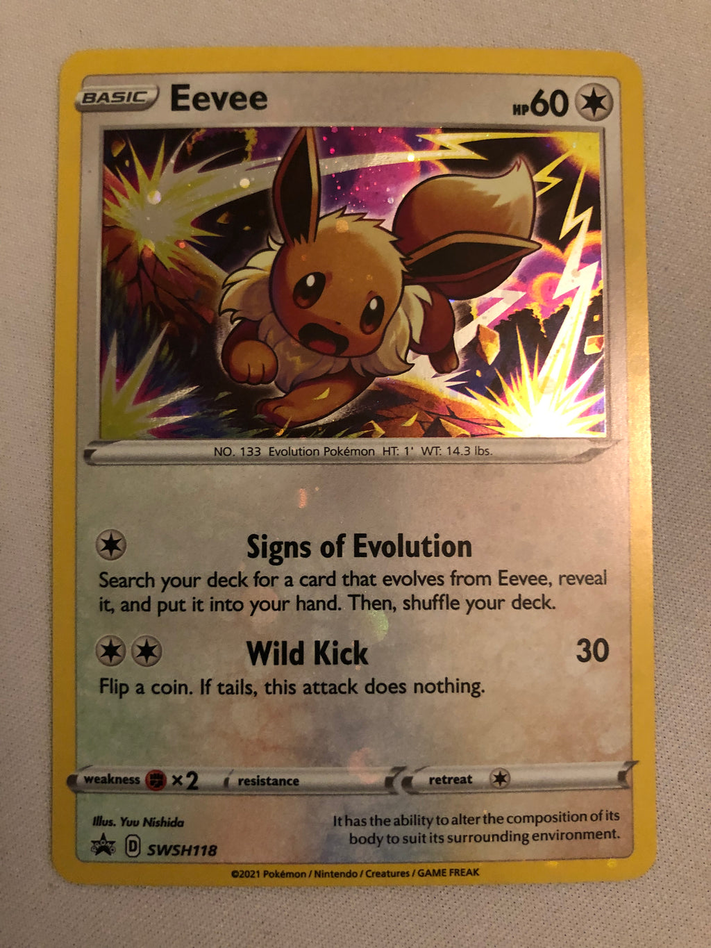 Eevee SWSH118 Black Star Promo Holo Rare Pokemon Card Near Mint Eevee SWSH118 Black Star Promo Holo Rare Pokemon Card Near Mint