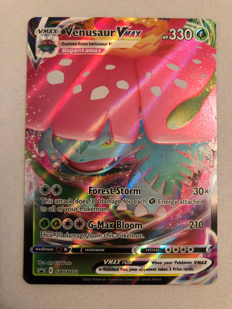 Venusaur VMAX SWSH102 Black Star Promo Holo Rare Pokemon Card Near Min Venusaur VMAX SWSH102 Black Star Promo Holo Rare Pokemon Card Near Min