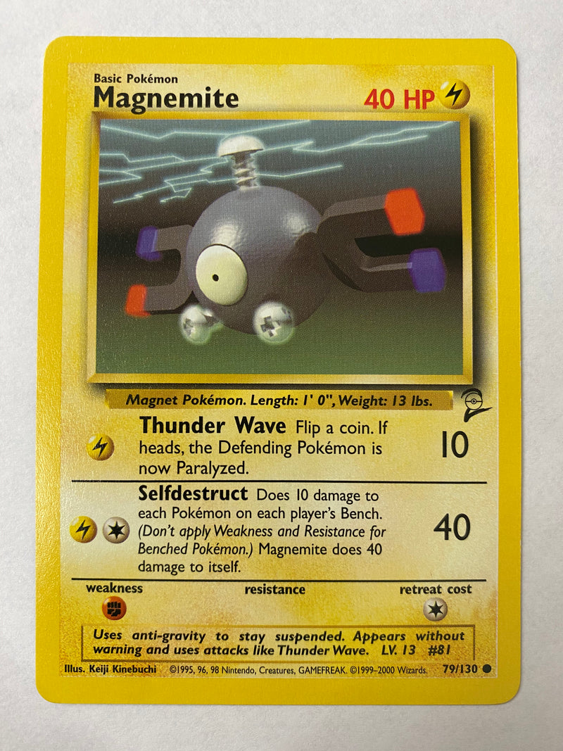 Magnemite  79/130 Non Holo Common Pokémon Card Base Set 2 NM