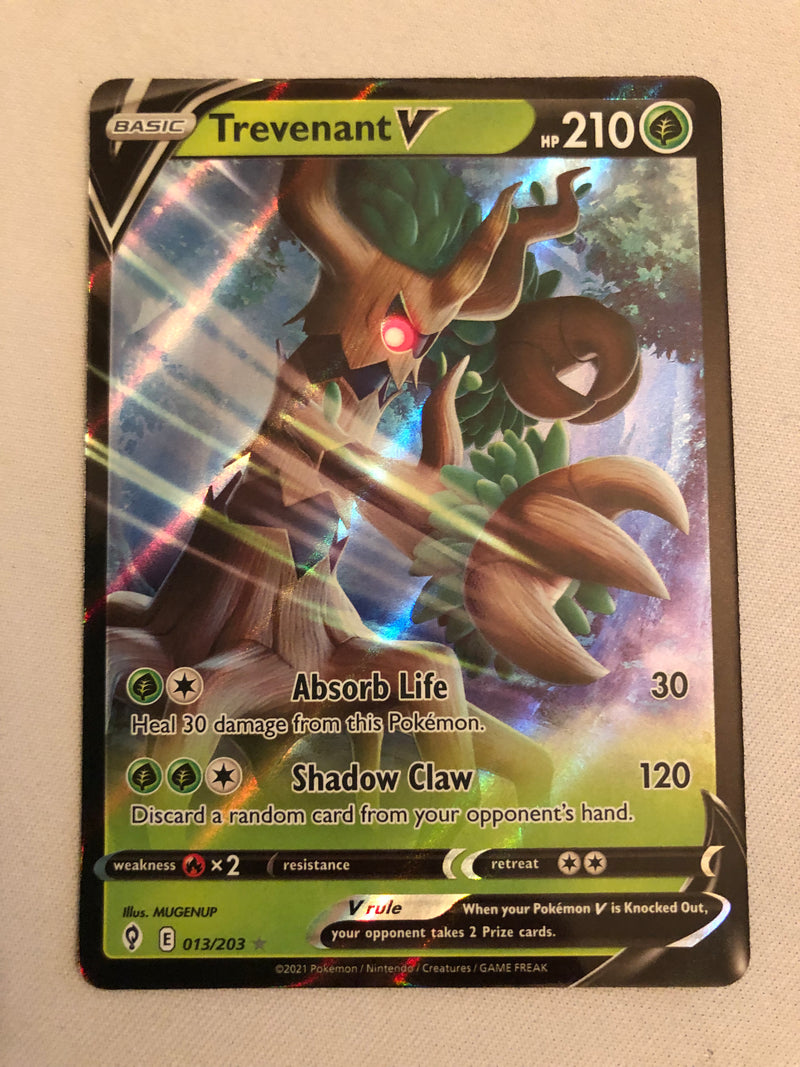 Trevenant V 013/203 Evolving Skies Holo Rare Pokemon Card Near Mint Trevenant V 013/203 Evolving Skies Holo Rare Pokemon Card Near Mint