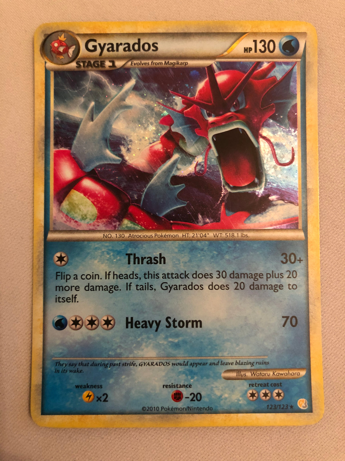 Red Gyarados 123/123 Heart Gold and Soul Silver Pokemon Card Near Mint