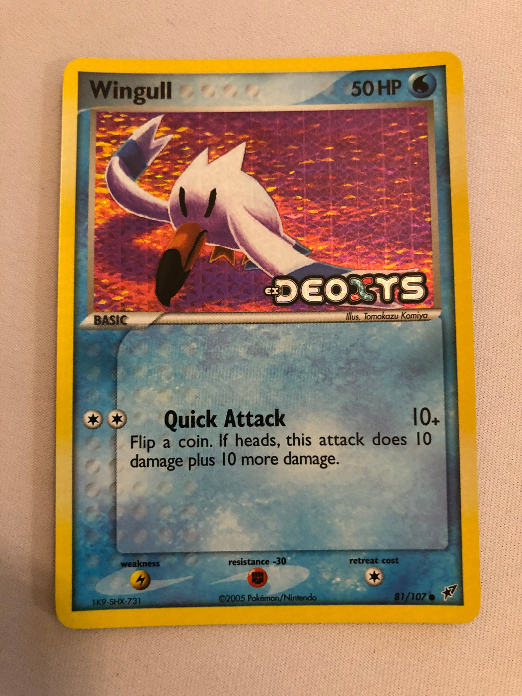 wingull pokemon card Wingull 81/107 Common Reverse Holo Ex Deoxy Pokemon Card Near Mint