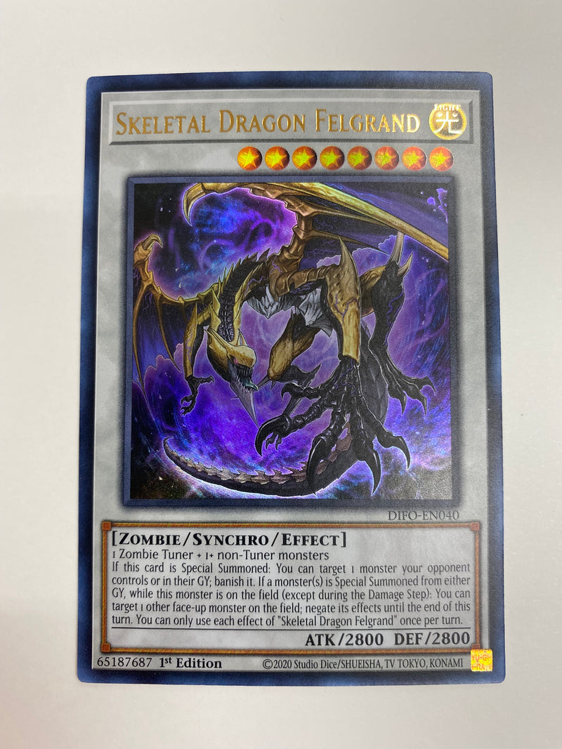 Yugioh Skeletal Dragon Felgrand DIFO-EN040 Ultra Rare 1st Edition Near Yugioh Skeletal Dragon Felgrand DIFO-EN040 Ultra Rare 1st Edition Near