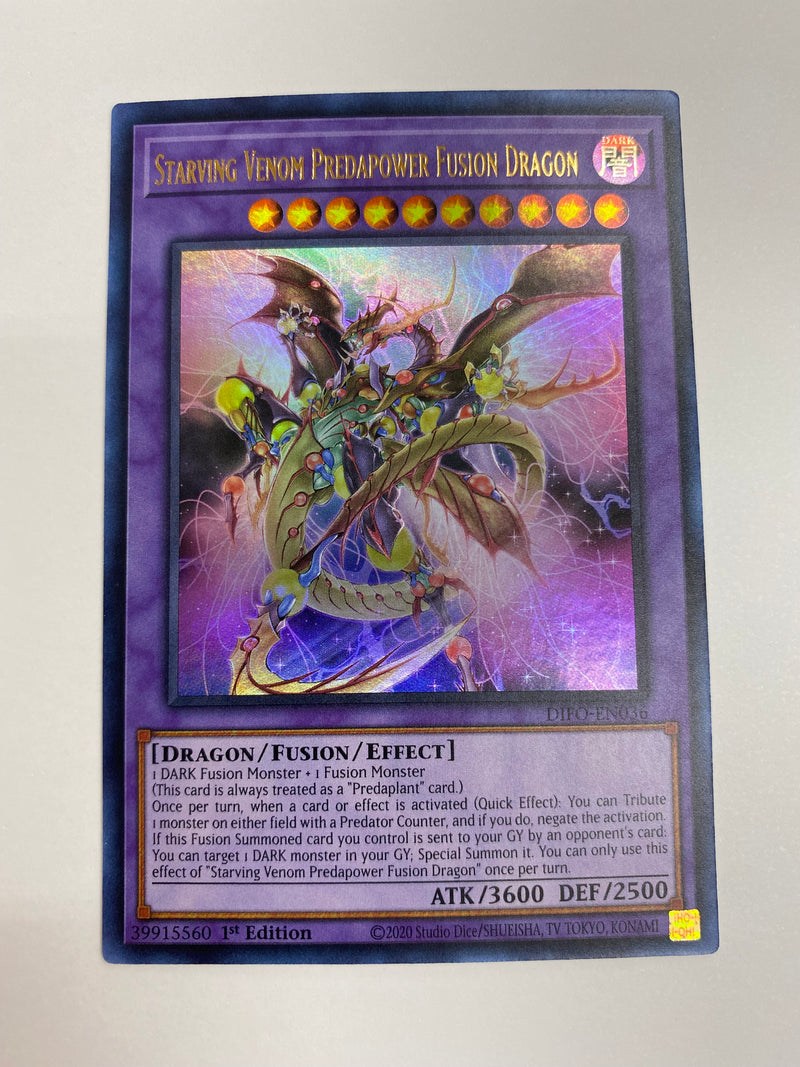 Yugioh Starving Venom Predapower Fusion Dragon DIFO-EN036 Ultra Rare 1 Yugioh Starving Venom Predapower Fusion Dragon DIFO-EN036 Ultra Rare 1