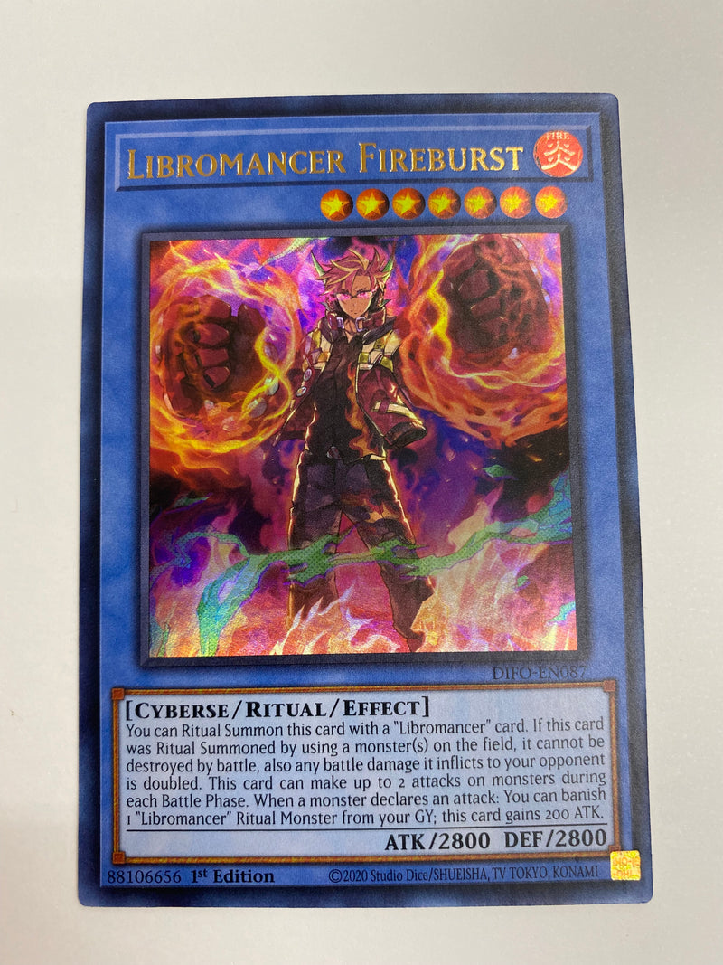 Yugioh Libromancer Fireburst DIFO-EN087 Ultra Rare 1st Edition Near Mint