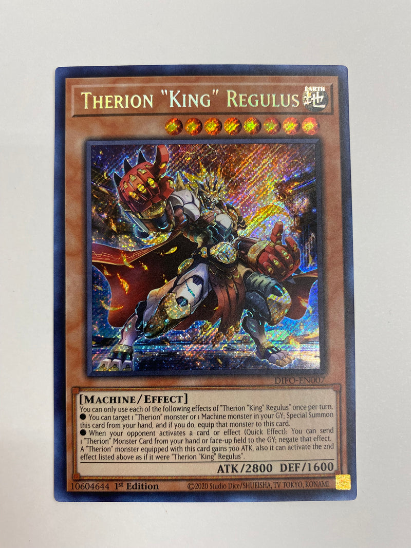 Yugioh Therion "King" Regulus DIFO-EN007 Secret Rare 1st Edition Near Yugioh Therion "King" Regulus DIFO-EN007 Secret Rare 1st Edition Near