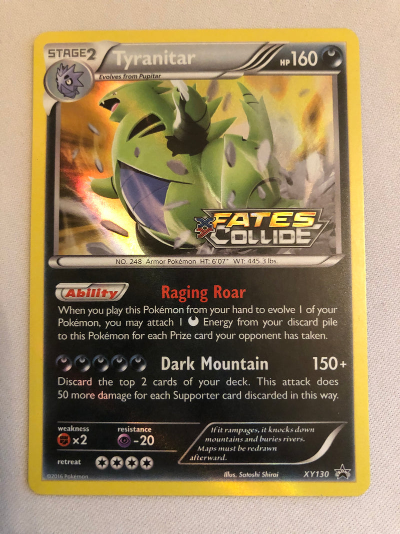 fates collide rare cards Tyranitar XY130 Fates Collide Prerelease Holo Rare Pokemon Card Near M