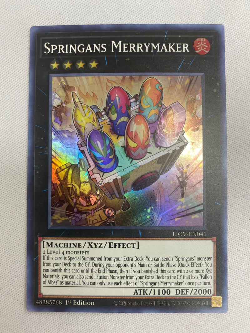 Yugioh Springans Merrymaker  LIOV-EN041  Super Rare 1st Edition Near Mint