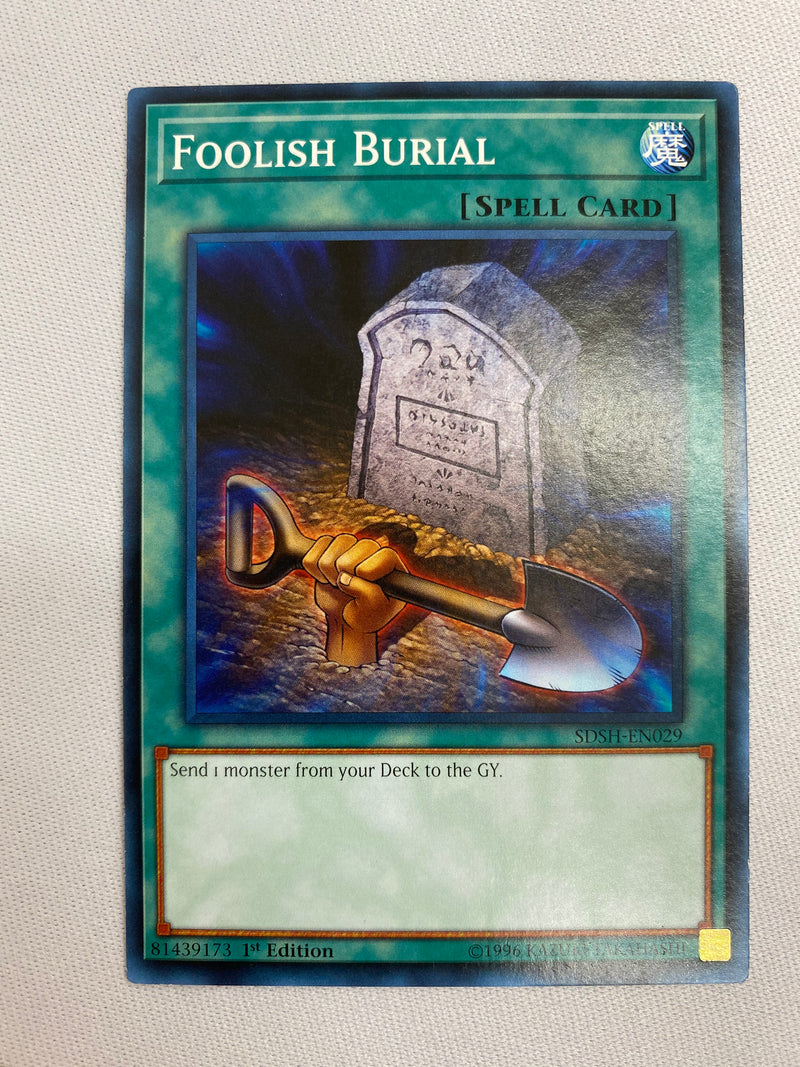 Yugioh Foolish Burial  SDSH-EN029 Common 1st Edition Near Mint