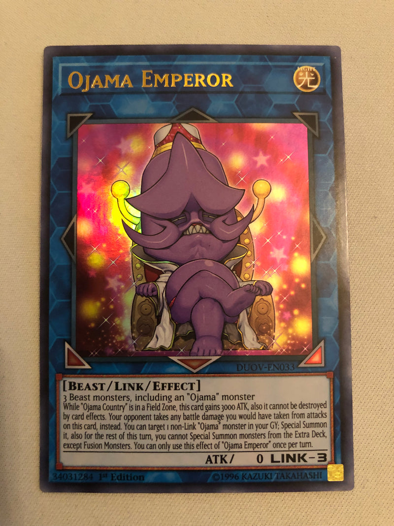 yugioh cards ojama Yugioh Ojama Emperor DUOV-EN033 Ultra Rare 1st Edition Near Mint