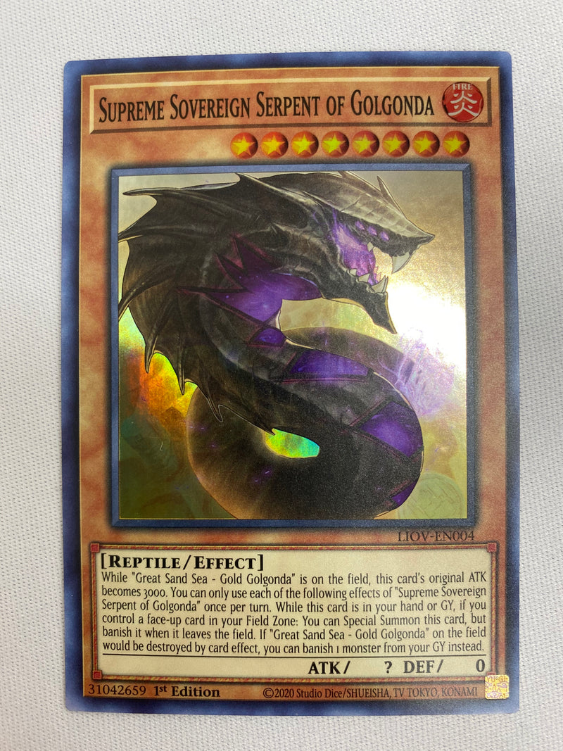Yugioh Supreme Sovereign Serpent of Golgonda LIOV-EN004 Super Rare 1st Ed NM