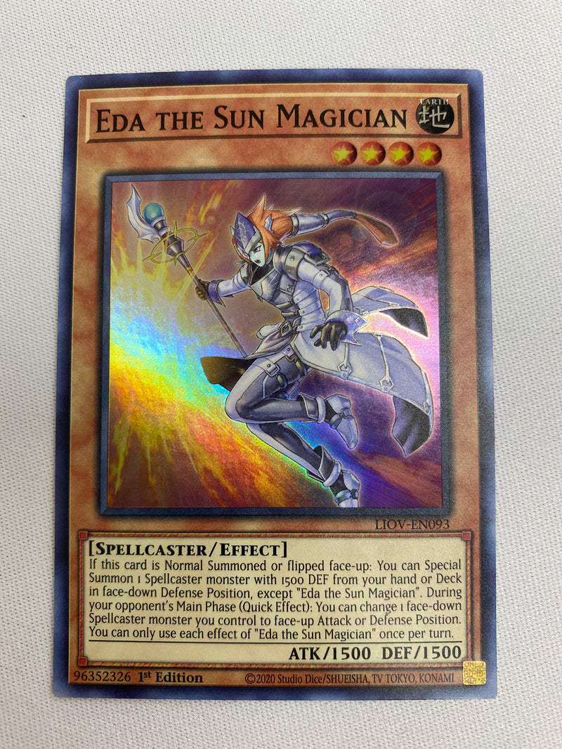 Yugioh Eda the Sun Magician  LIOV-EN093  Super Rare  1st Edition Near Mint