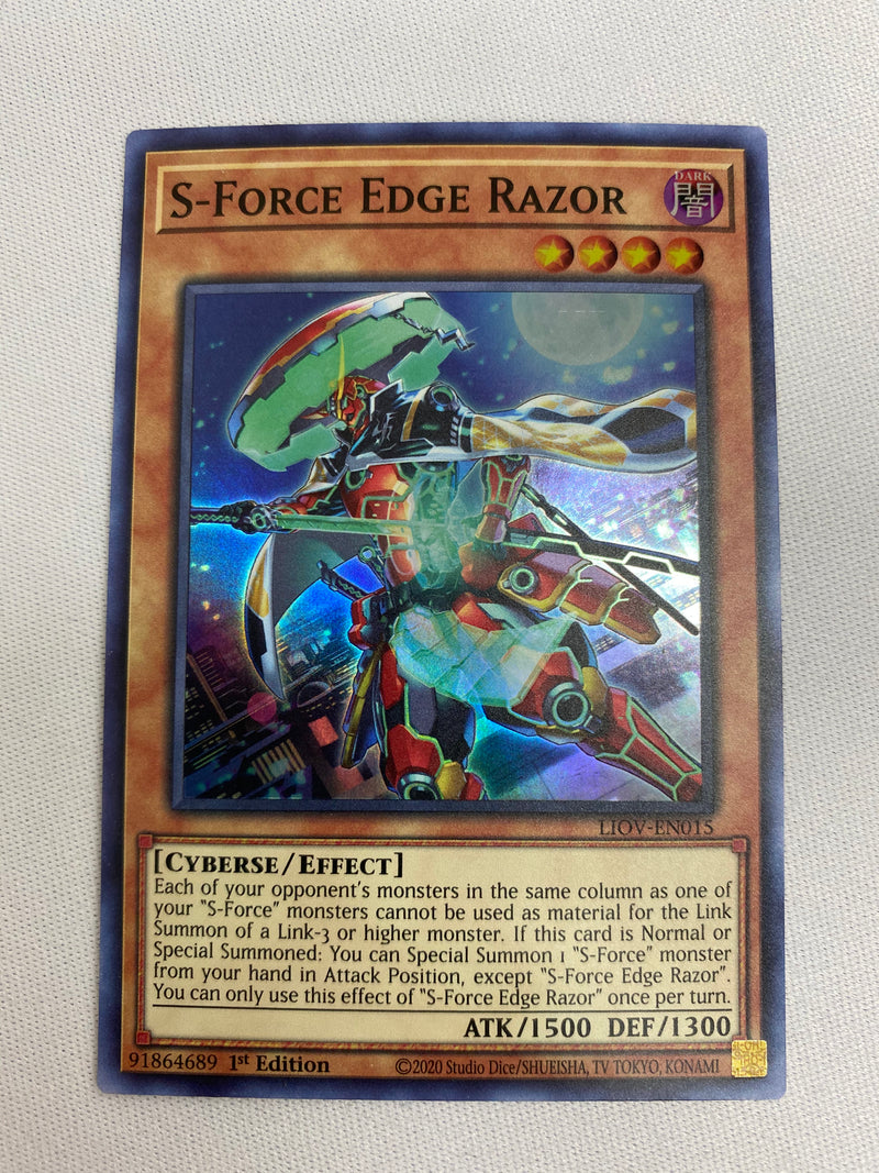 Yugioh S-Force Edge Razor  LIOV-EN015  Super Rare 1st Edition Near Mint