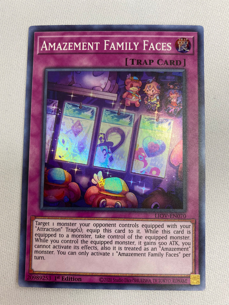 Yugioh Amazement Family Faces  LIOV-EN070  Super Rare  1st Edition NM