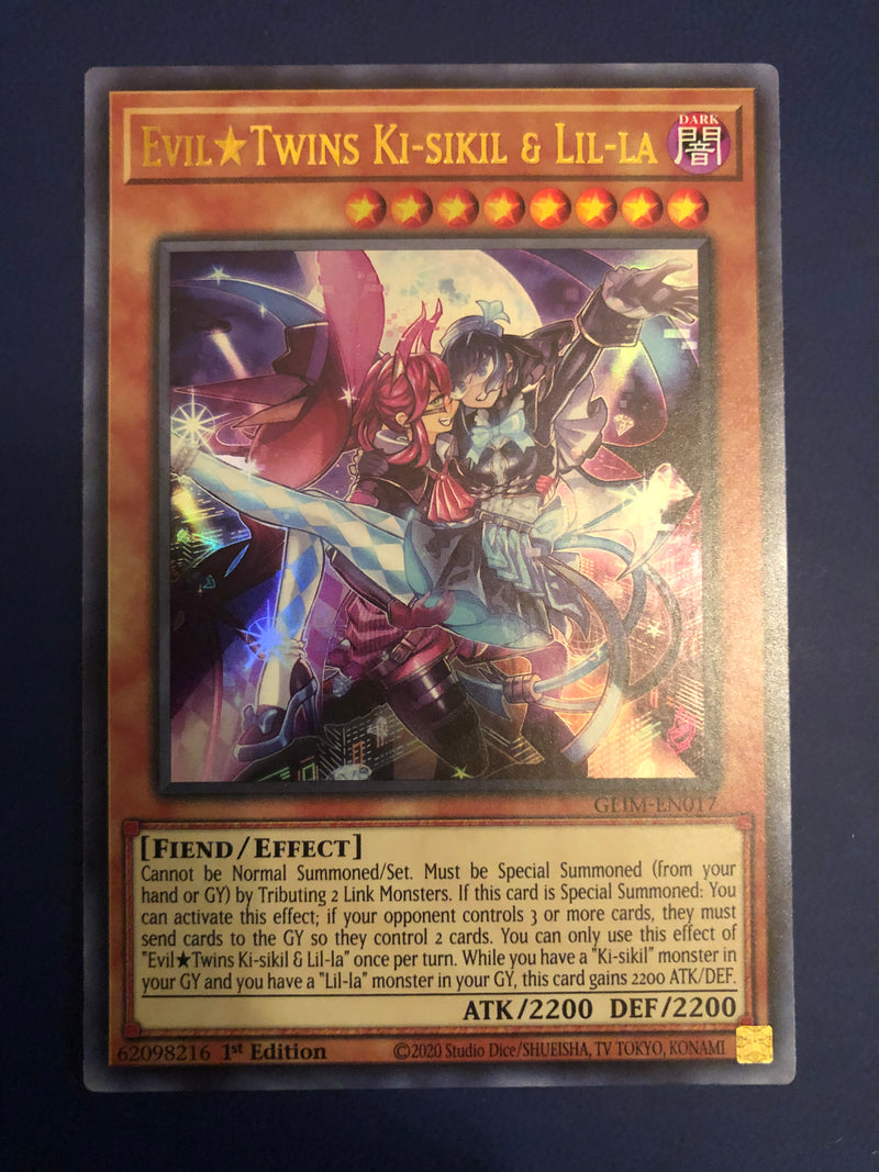 Yugioh Evil Twins Ki-sikil & Lil-La GEIM-EN017 1st Edition Ultra Rare Near Mint