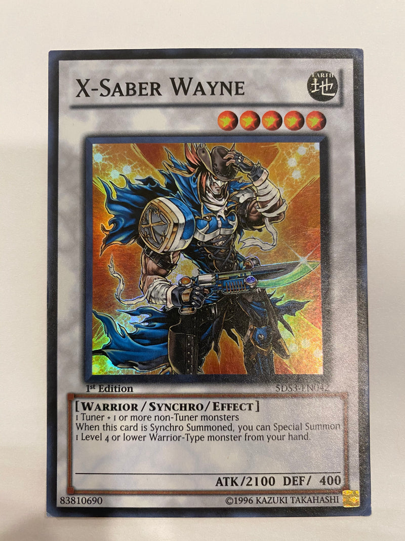 Yugioh  X-Saber Wayne  5DS3-EN042 1st Edition  Super Rare Holo NM