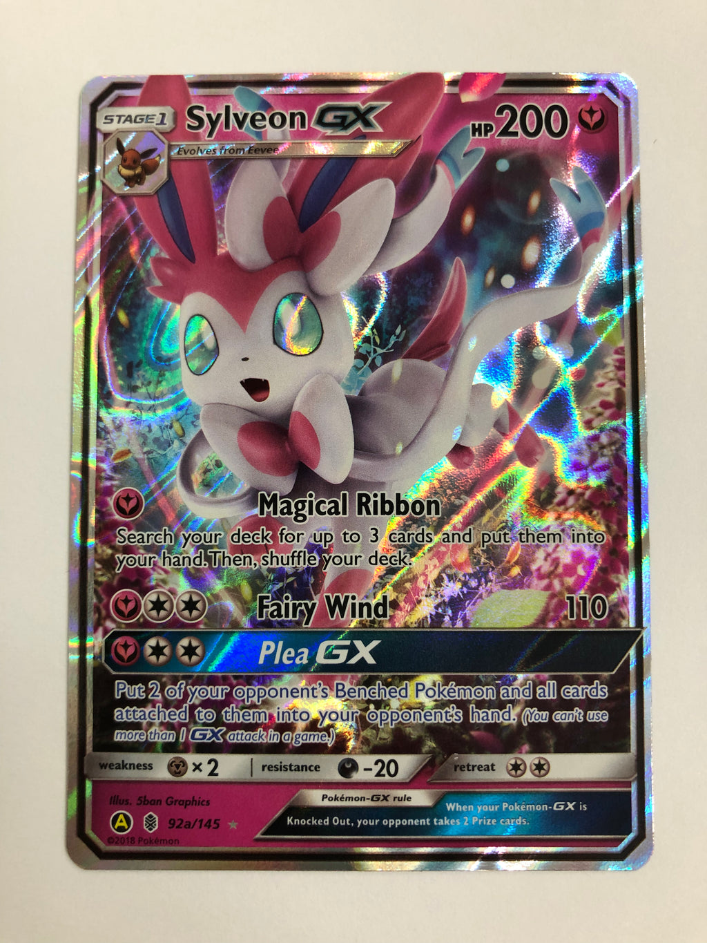 Sylveon GX 92a/145 Guardians Rising Alternate Art Pokemon Card Near Mi Sylveon GX 92a/145 Guardians Rising Alternate Art Pokemon Card Near Mi