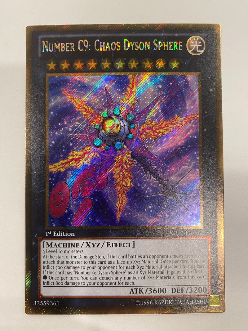 Yugioh Number C9: Chaos Dyson Sphere PGLD-EN022 Gold Rare NM