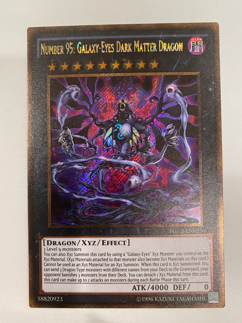 Yugioh Number 95: Galaxy-Eyes Dark Matter Dragon PGL2-EN015 Gold Secret Near Mint