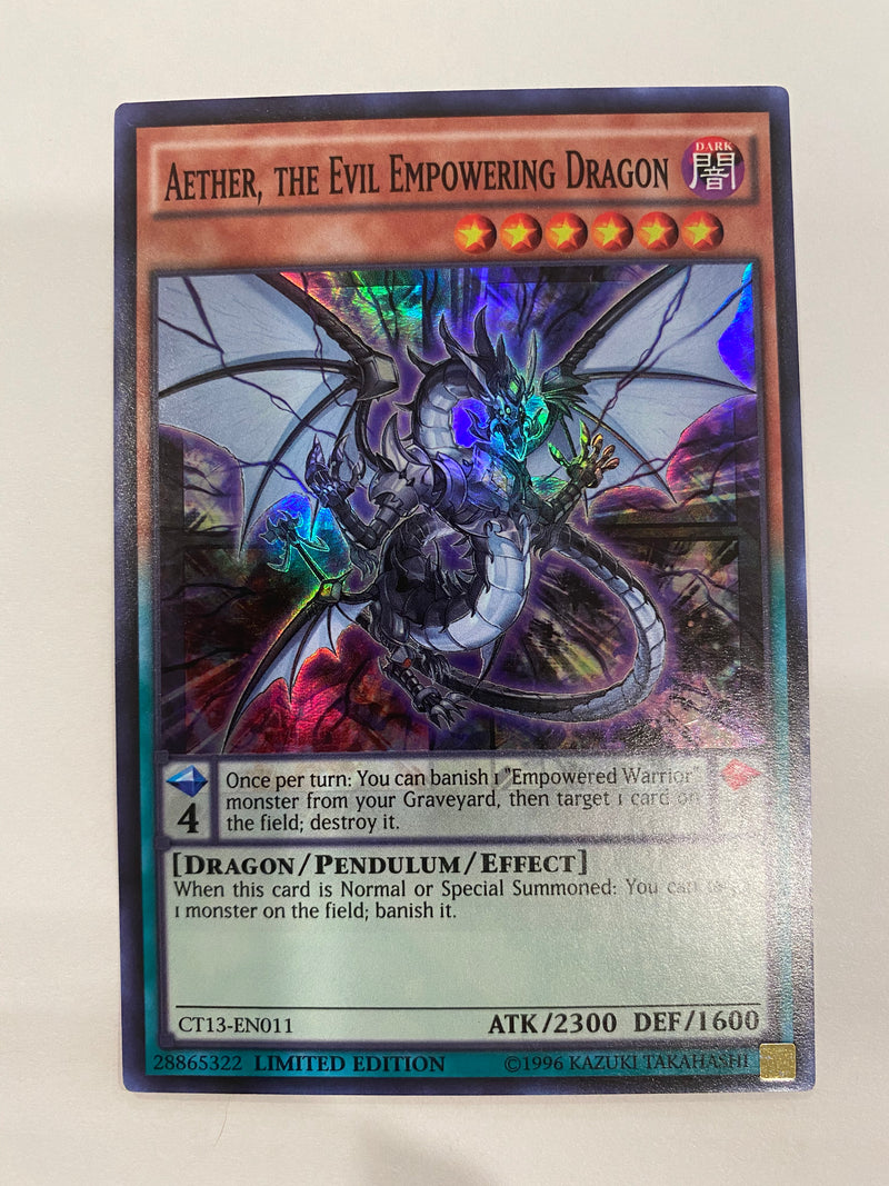 Yugioh Aether the Evil Empowering Dragon CT13-EN011  Ultra Rare Limited Edition NM