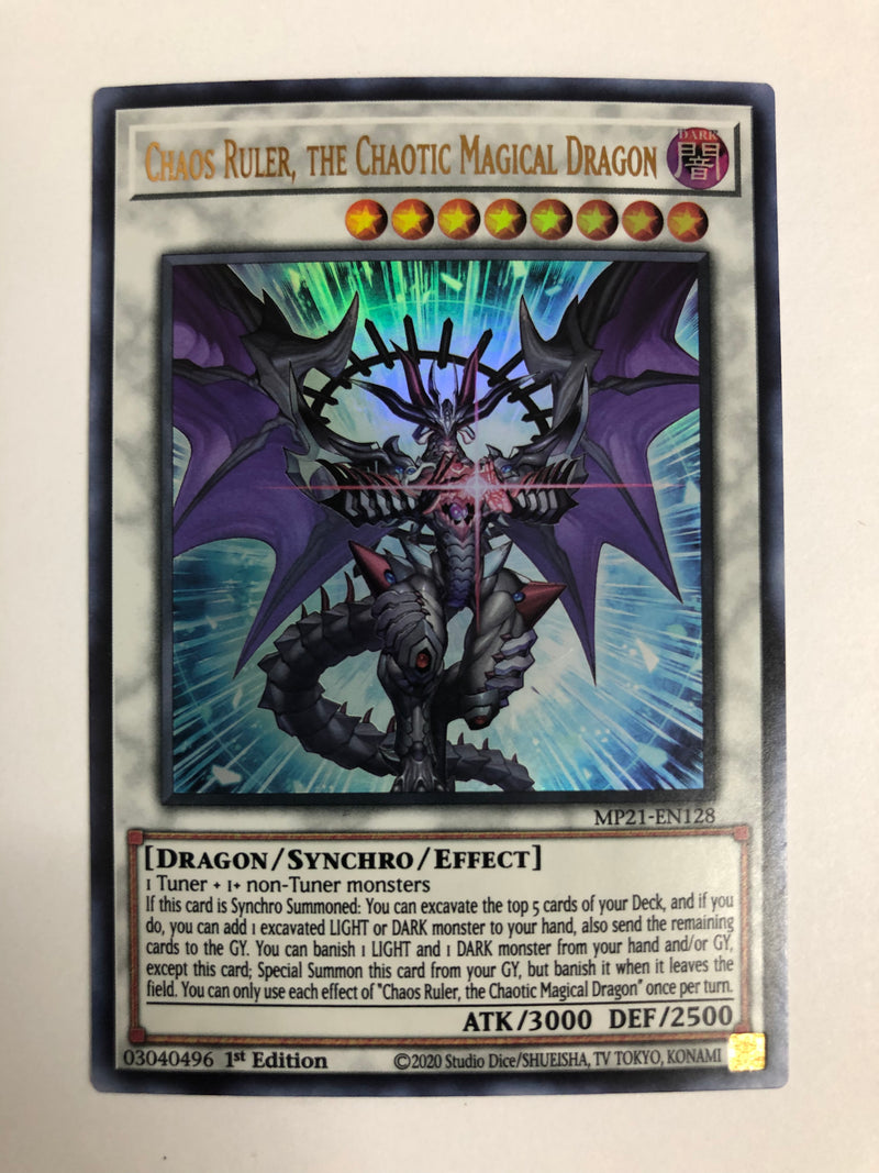 chaotic super rare cards Yugioh Chaos Ruler, the Chaotic Magical Dragon MP21-EN128 Ultra Rare 1