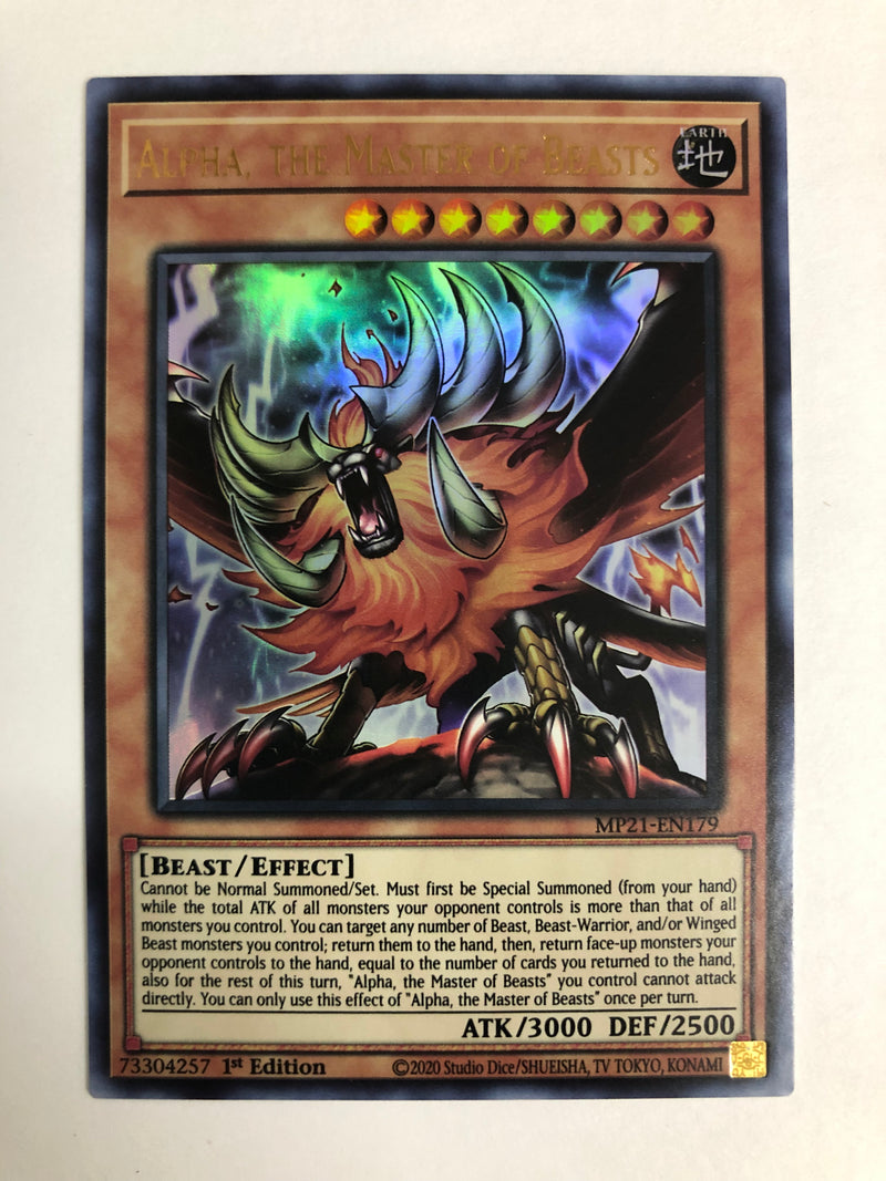 Yugioh Alpha, The Master Of Beasts MP21-EN179 Ultra Rare 1st Edition Near Mint
