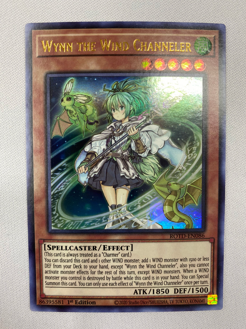 Yugioh  Wynn the Wind Channeler  ROTD-EN086  Ultra Rare 1st Edition Near Mint