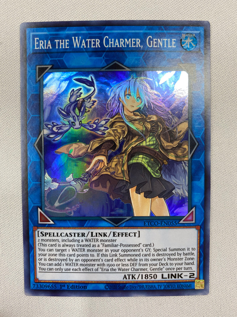 Yugioh Eria The Water Charmer, Gentle  ETCO-EN055 Super Rare 1st Edition NM