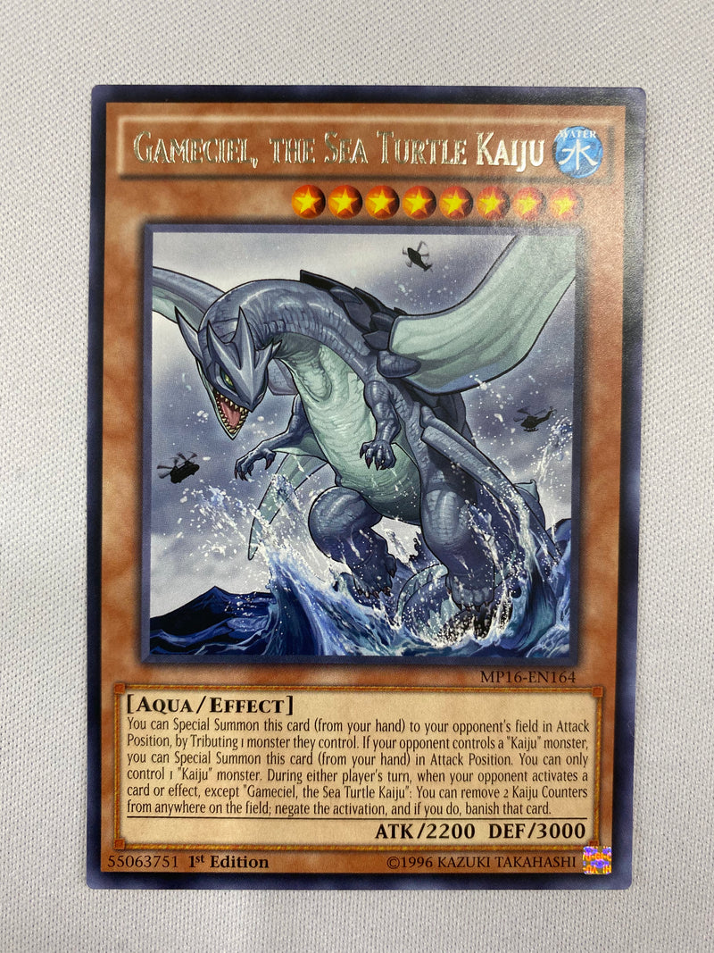 Yugioh Gameciel, the Sea Turtle Kaiju  MP16-EN164  Rare 1st Edition NM