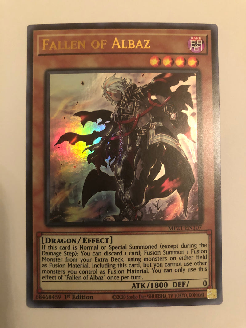 Yugioh Fallen of Albaz MP21-EN107 Ultra Rare 1st Edition Near Mint Yugioh Fallen of Albaz MP21-EN107 Ultra Rare 1st Edition Near Mint