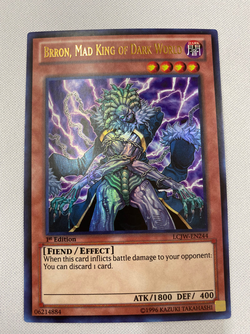 Yugioh Brron, Mad King of Dark World  LCJW-EN244  Ultra Rare  1st Edition NM