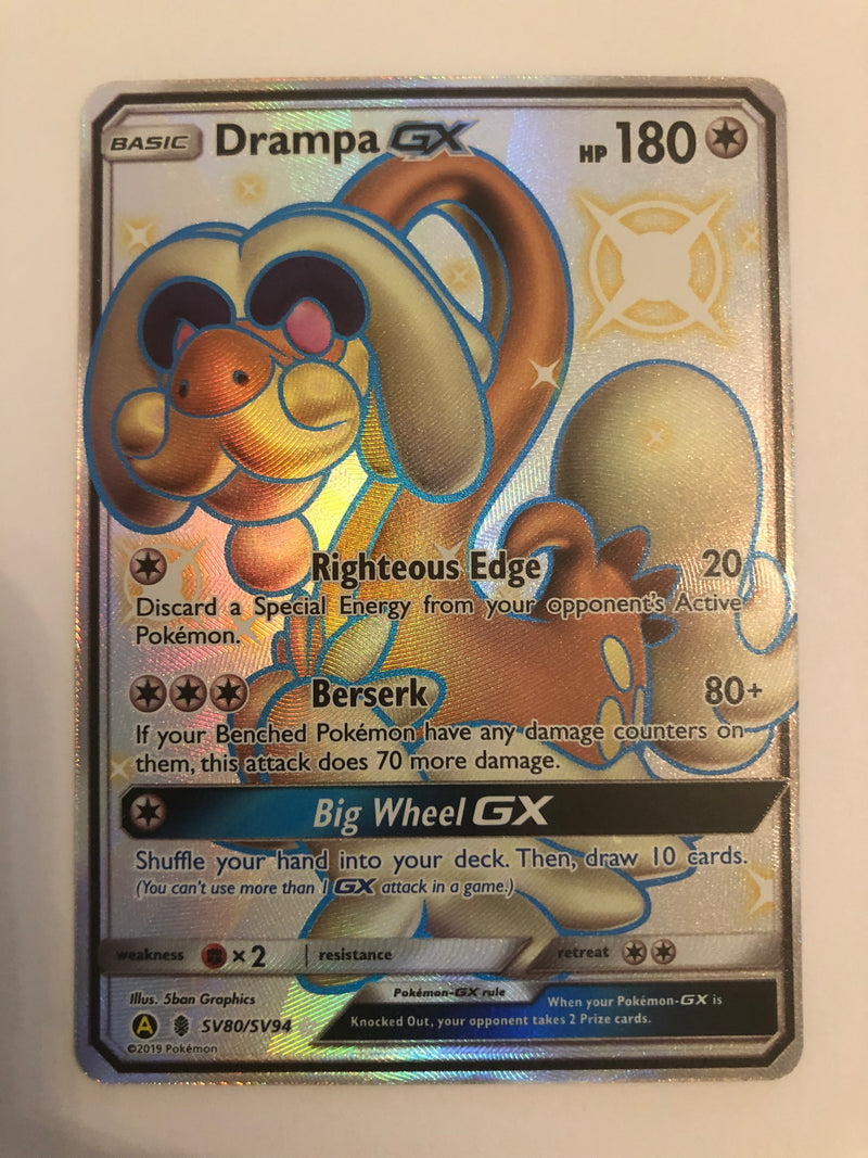 Drampa GX SV80/SV94 Shiny Ultra Rare Hidden Fates Pokemon Card Near Mi Drampa GX SV80/SV94 Shiny Ultra Rare Hidden Fates Pokemon Card Near Mi