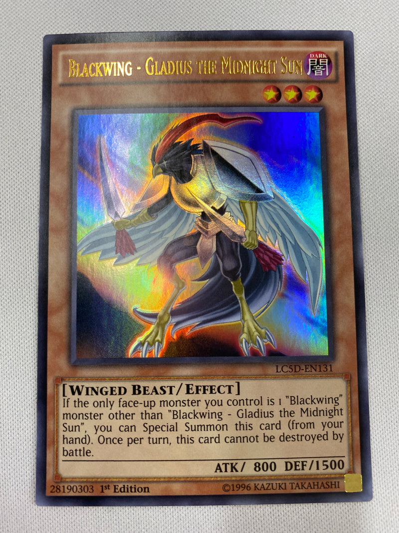 Yugioh  Blackwing Gladius the Midnight Sun LC5D-EN131 Ultra Rare 1st Edition NM
