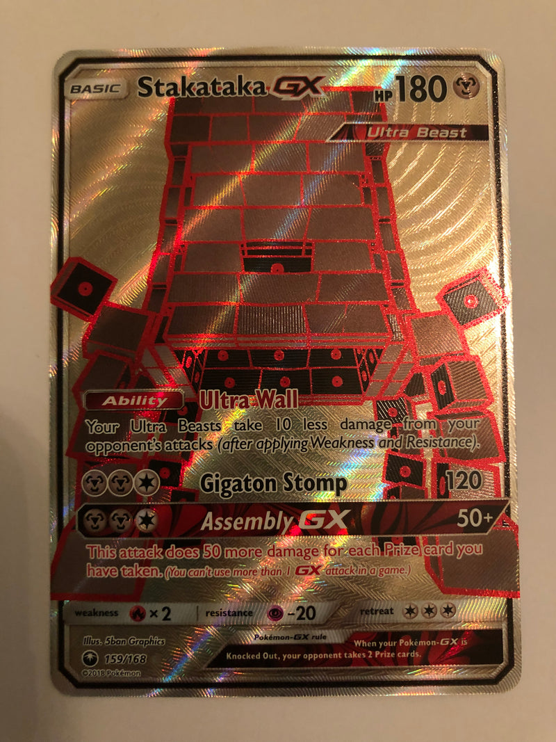 Stakataka GX 159/168 Celestial Storm Ultra Rare Pokemon Card Near Mint Stakataka GX 159/168 Celestial Storm Ultra Rare Pokemon Card Near Mint