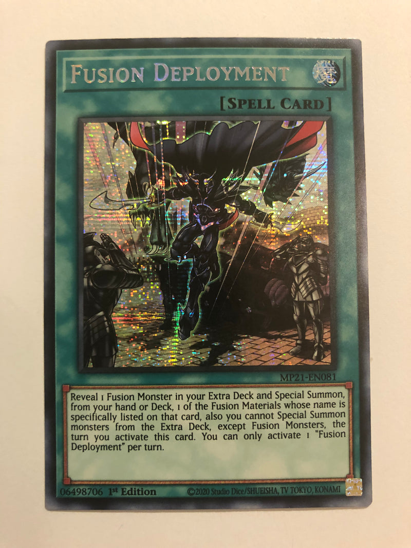 Yugioh Fusion Deployment MP21-EN081 Prismatic Secret Rare 1st Edition Yugioh Fusion Deployment MP21-EN081 Prismatic Secret Rare 1st Edition