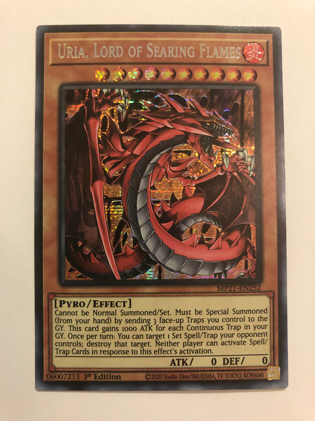 Yugioh Uria, Lord of Searing Flames MP21-EN252 1st Edition Prismatic S Yugioh Uria, Lord of Searing Flames MP21-EN252 1st Edition Prismatic S
