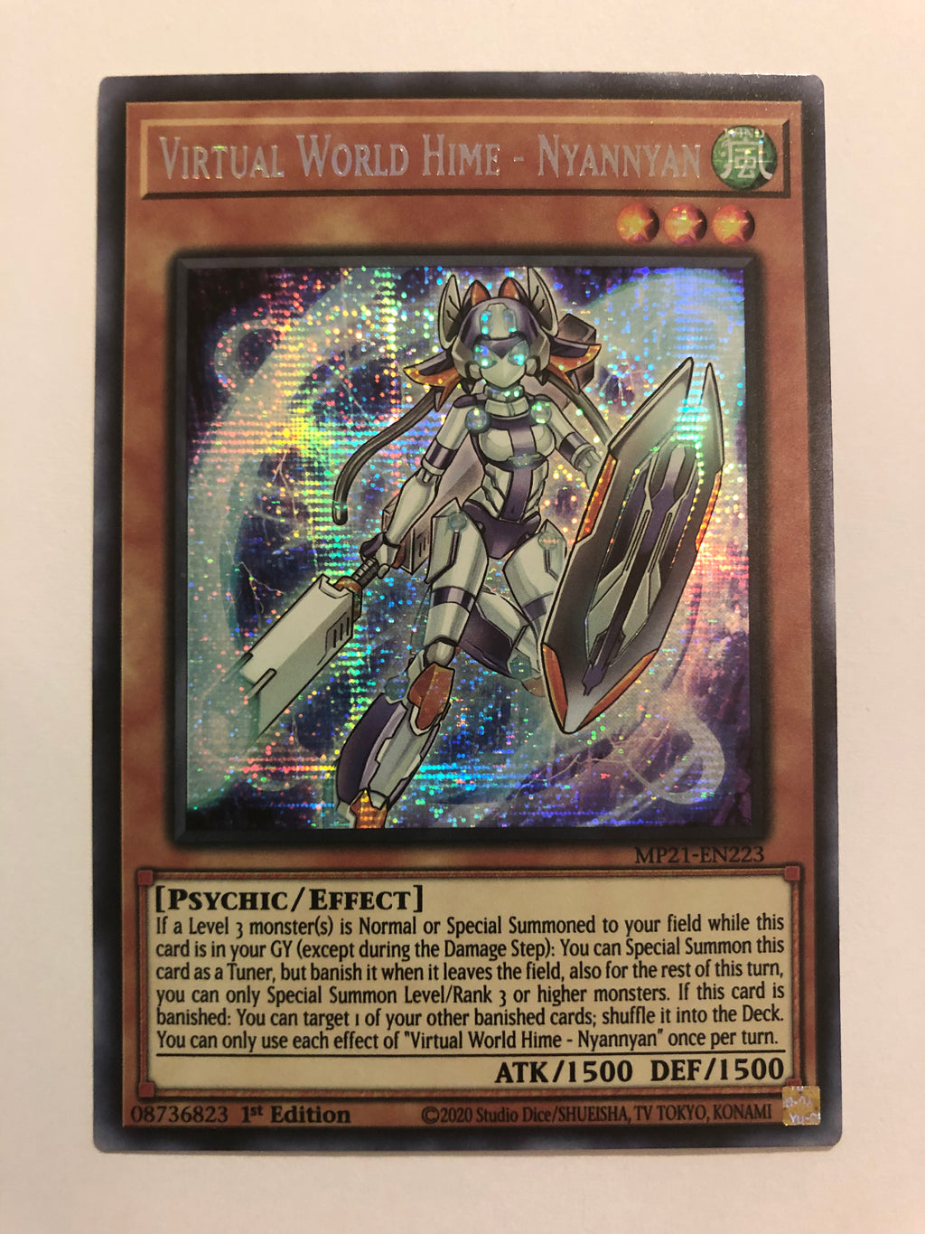 Yugioh Virtual World Hime - Nyannyan MP21-EN223 Prismatic Secret Rare Yugioh Virtual World Hime - Nyannyan MP21-EN223 Prismatic Secret Rare