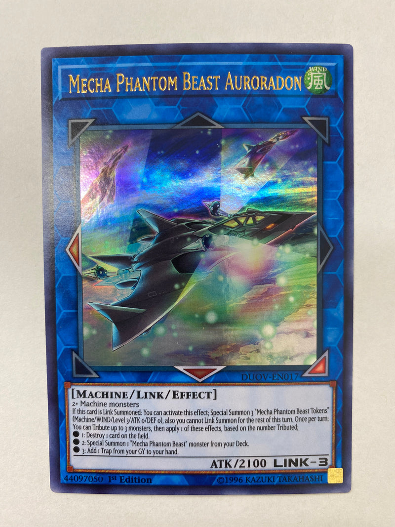 Yugioh Mecha Phantom Beast Auroradon  DUOV-EN017  Ultra Rare 1st Edition NM