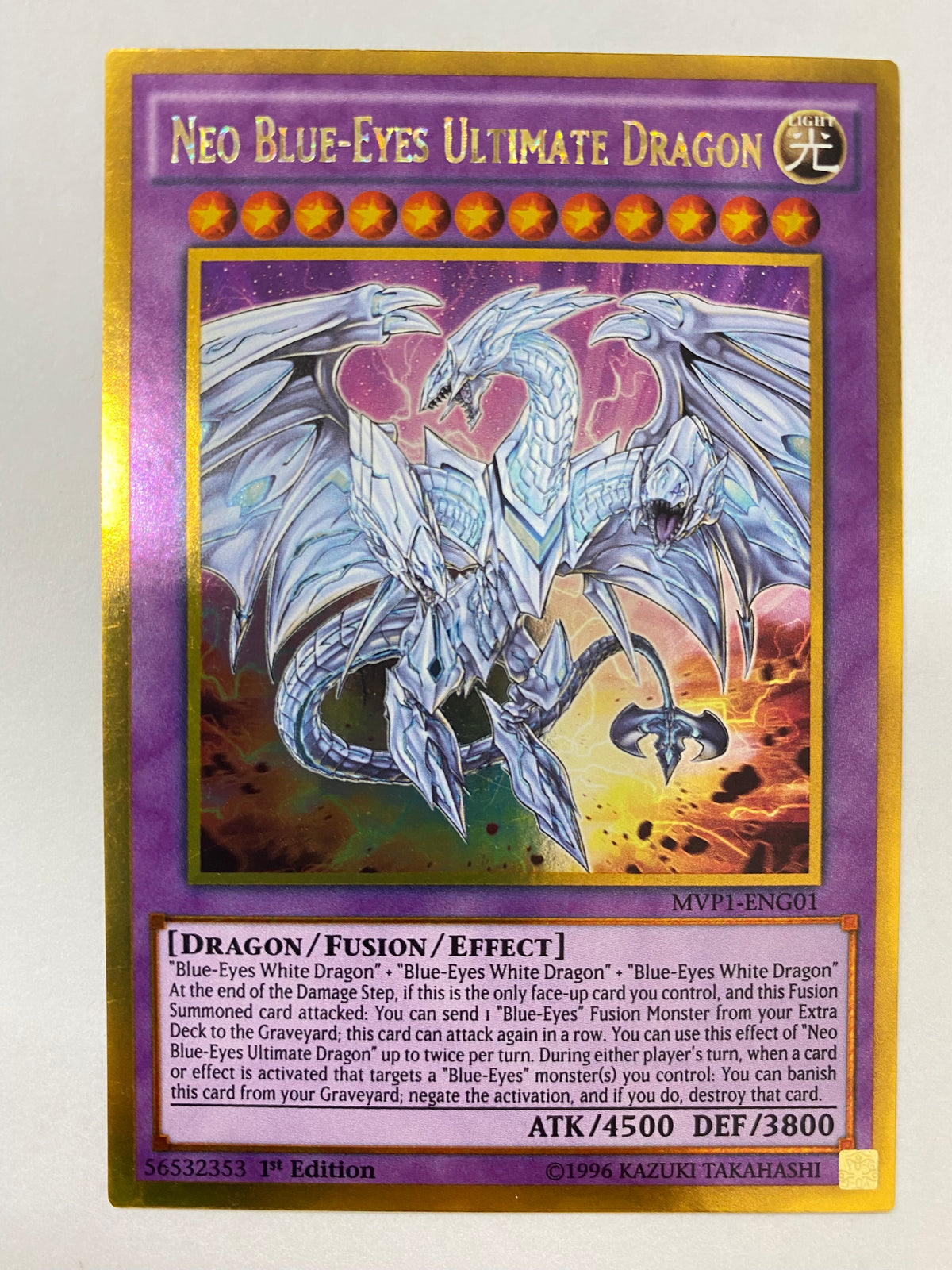 www yugioh card Yugioh Neo Blue-Eyes Ultimate Dragon MVP1-ENG01 Gold Rare 1st Edition
